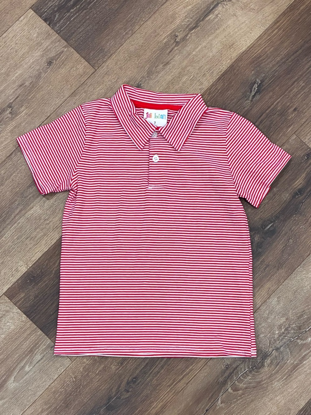 Jellybean Red Stripe Polo Shirt 7 Boy